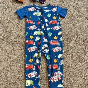 Bamboo necessities Kids Blue To the rescue One Piece romper